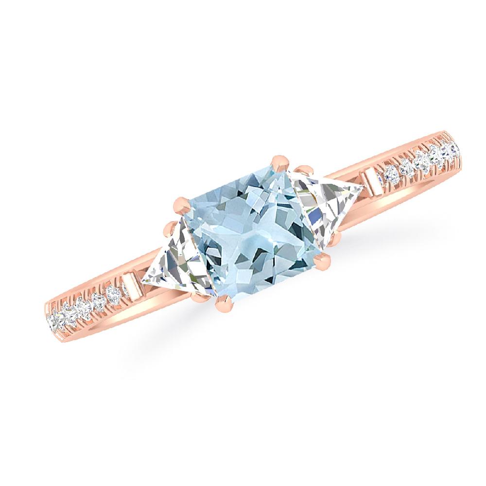 Rose Gold - Aquamarine