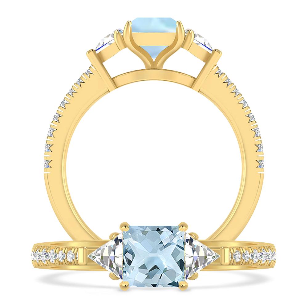 Yellow Gold - Aquamarine