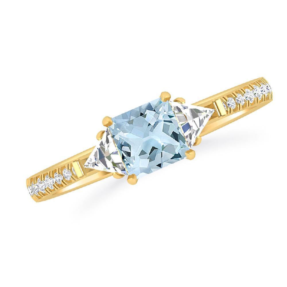 Yellow Gold - Aquamarine