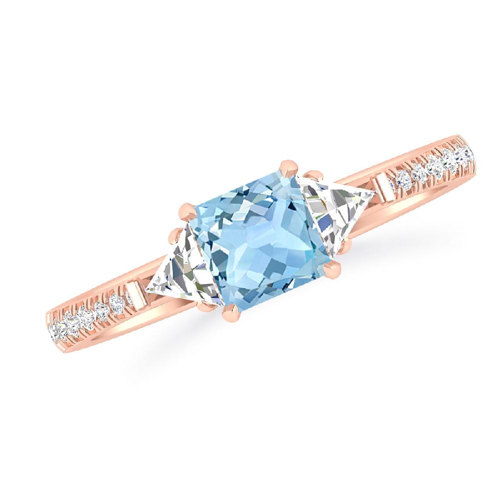 Rose Gold - Aquamarine