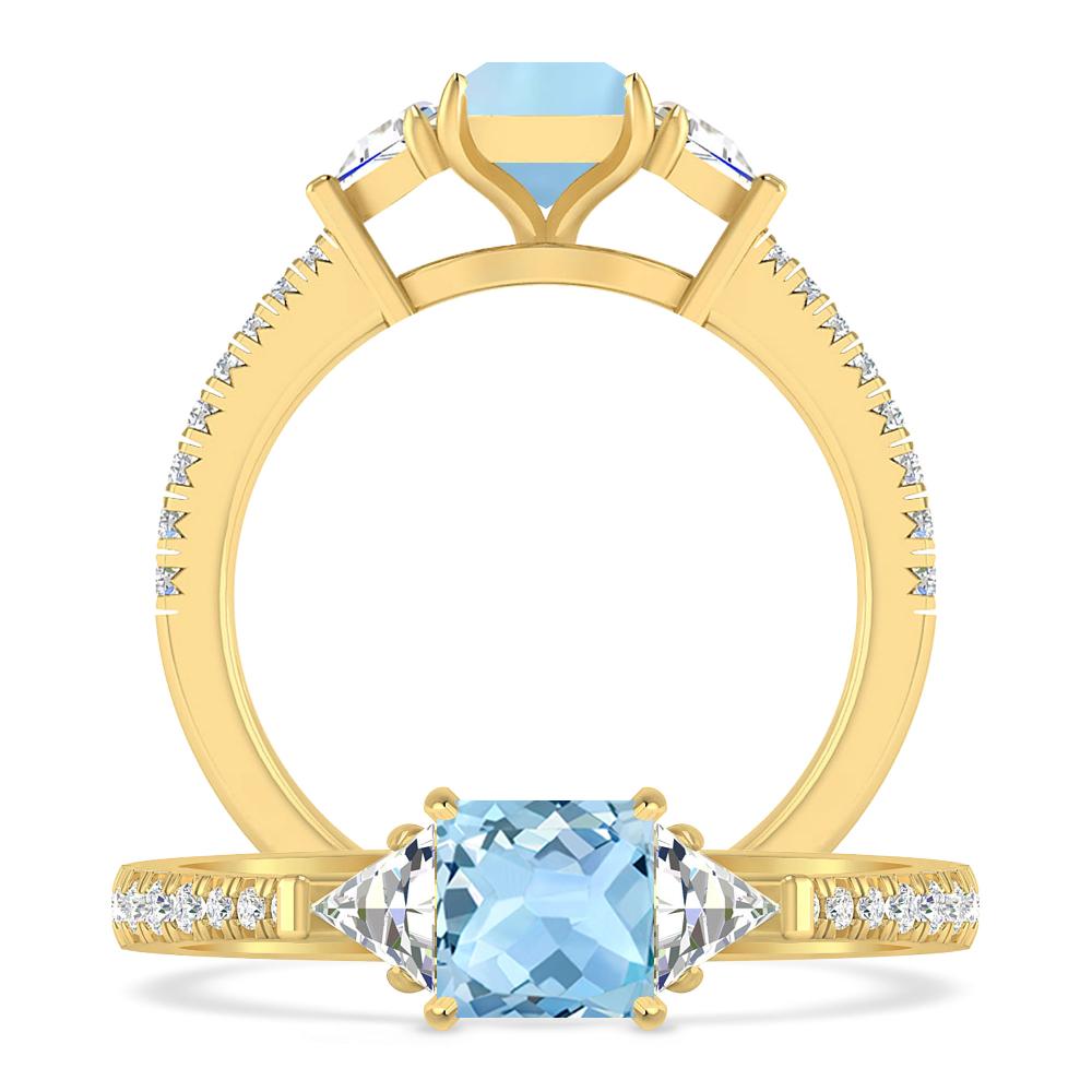 Yellow Gold - Aquamarine