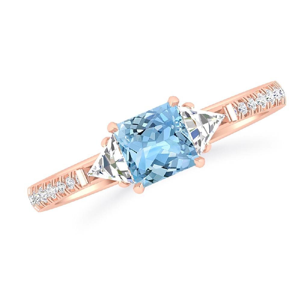 Rose Gold - Aquamarine