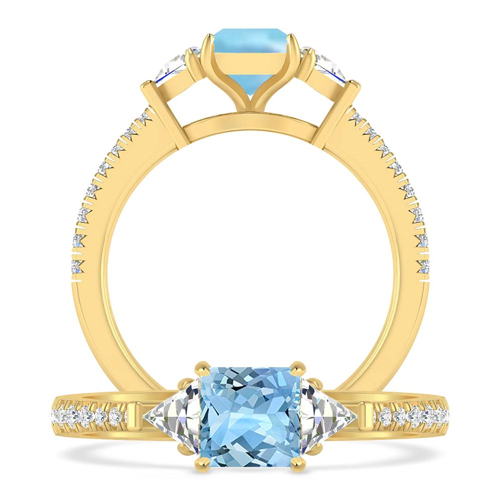 Yellow Gold - Aquamarine