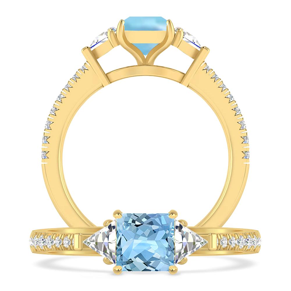 Yellow Gold - Aquamarine