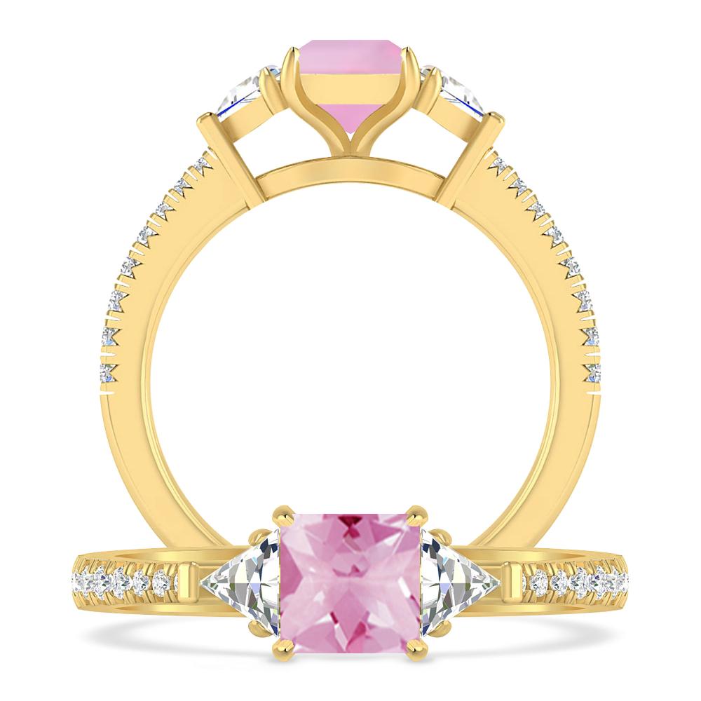 Yellow Gold - Pink Tourmaline