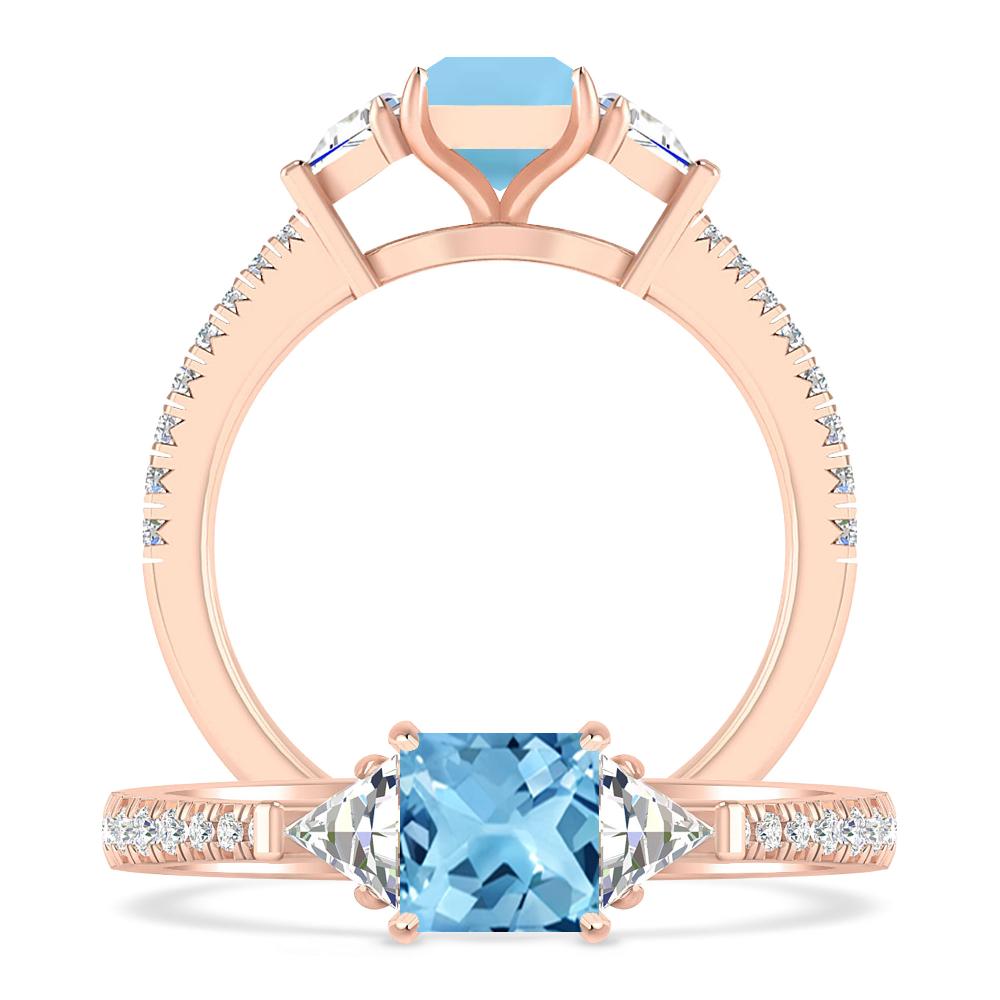 Rose Gold - Blue Topaz