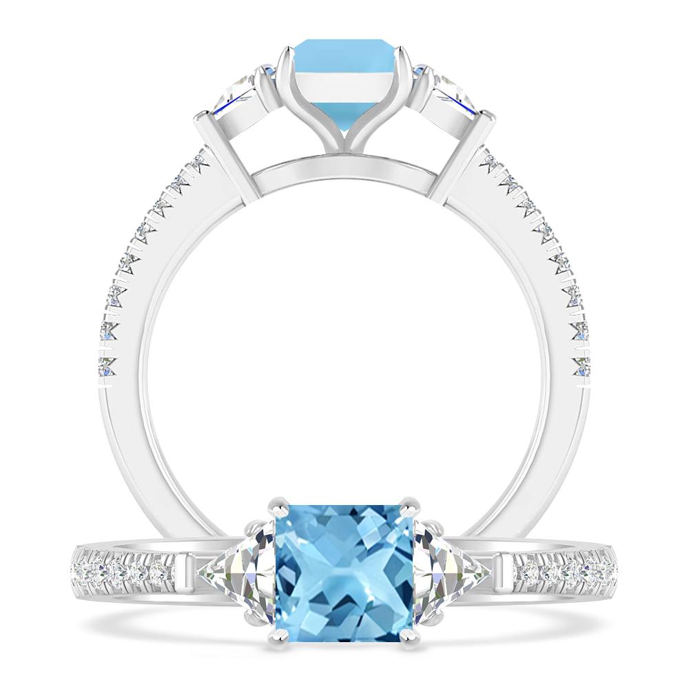 White Gold - Blue Topaz