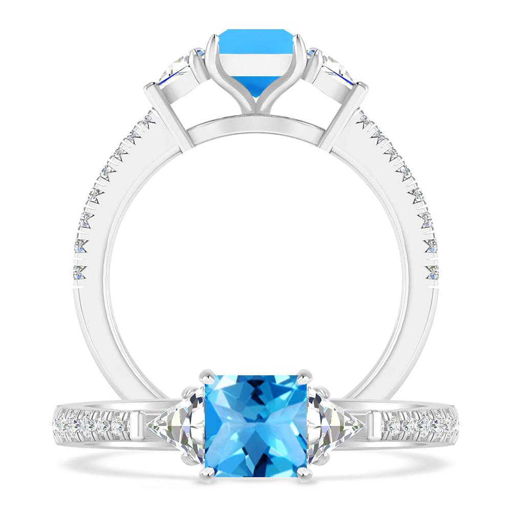 White Gold - Blue Topaz