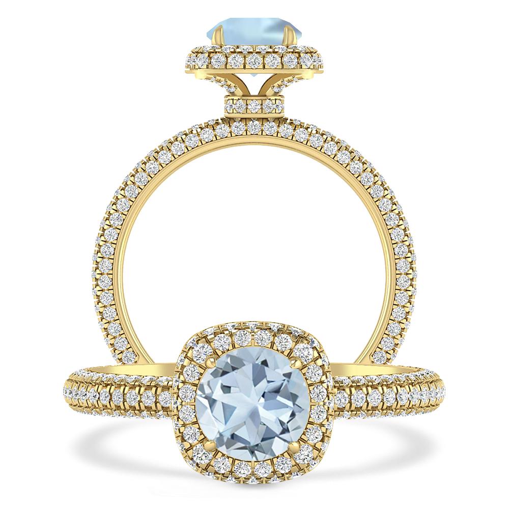 Yellow Gold - Aquamarine