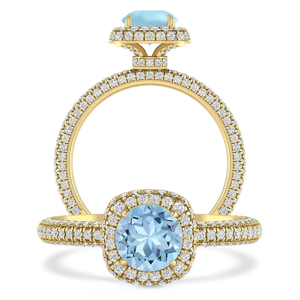 Yellow Gold - Aquamarine