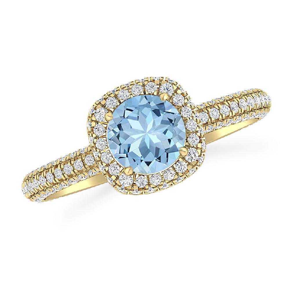 Yellow Gold - Aquamarine