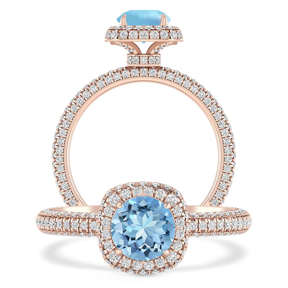 Rose Gold - Aquamarine
