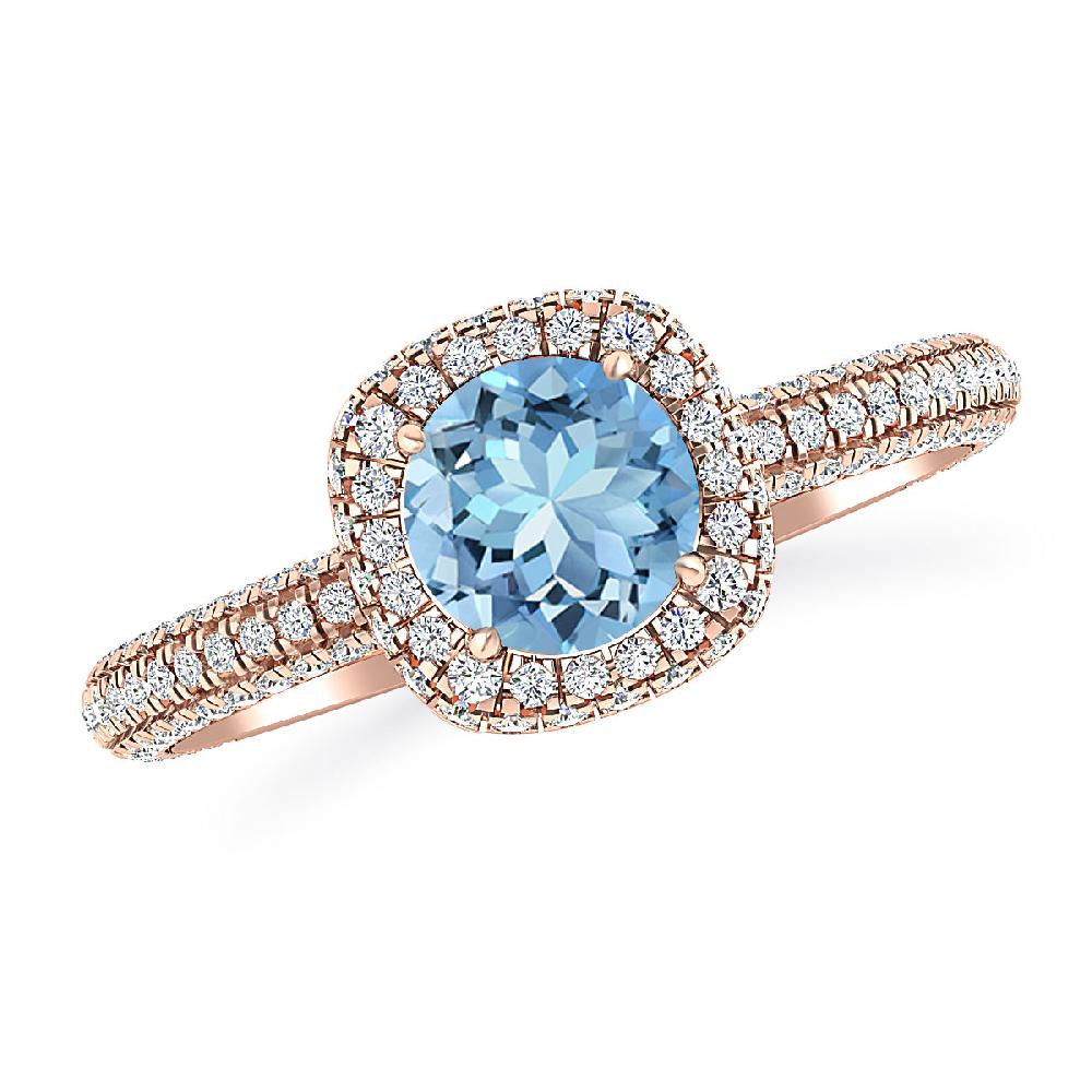 Rose Gold - Aquamarine