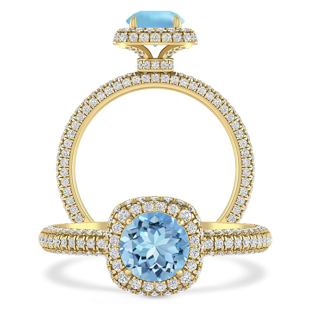 Yellow Gold - Aquamarine
