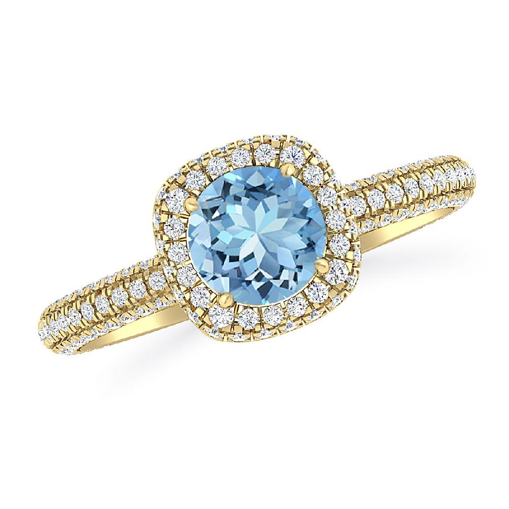 Yellow Gold - Aquamarine