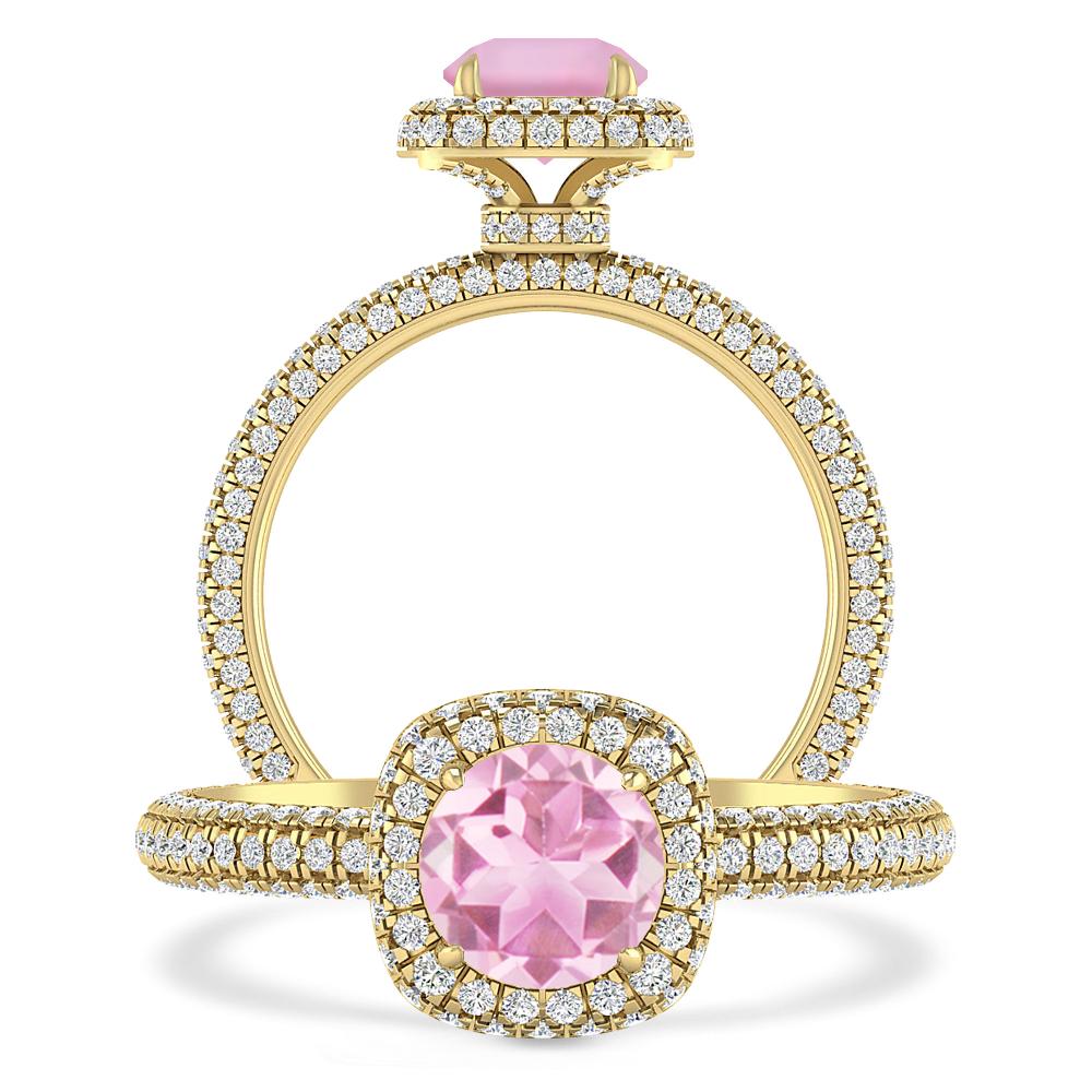 Yellow Gold - Pink Tourmaline