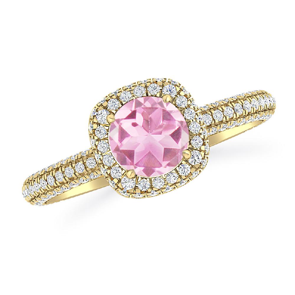 Yellow Gold - Pink Tourmaline