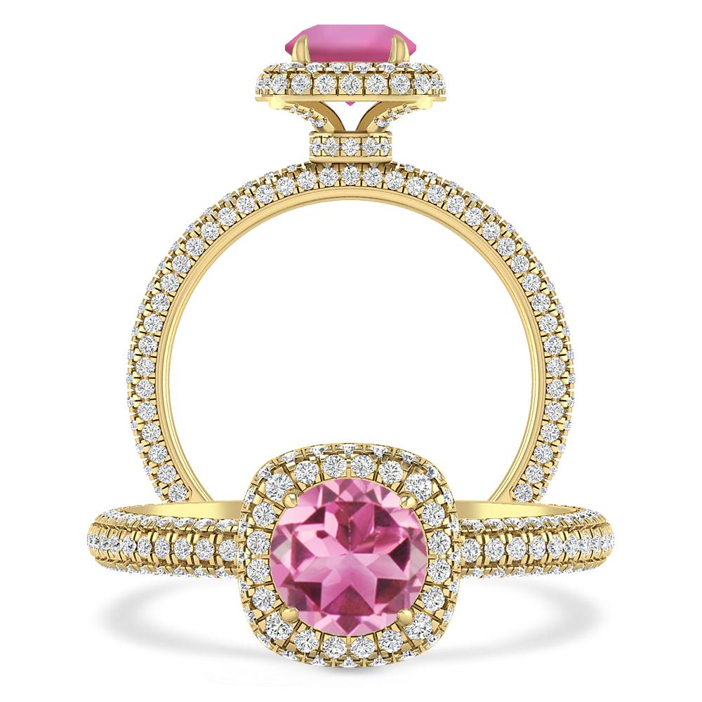 Yellow Gold - Pink Tourmaline