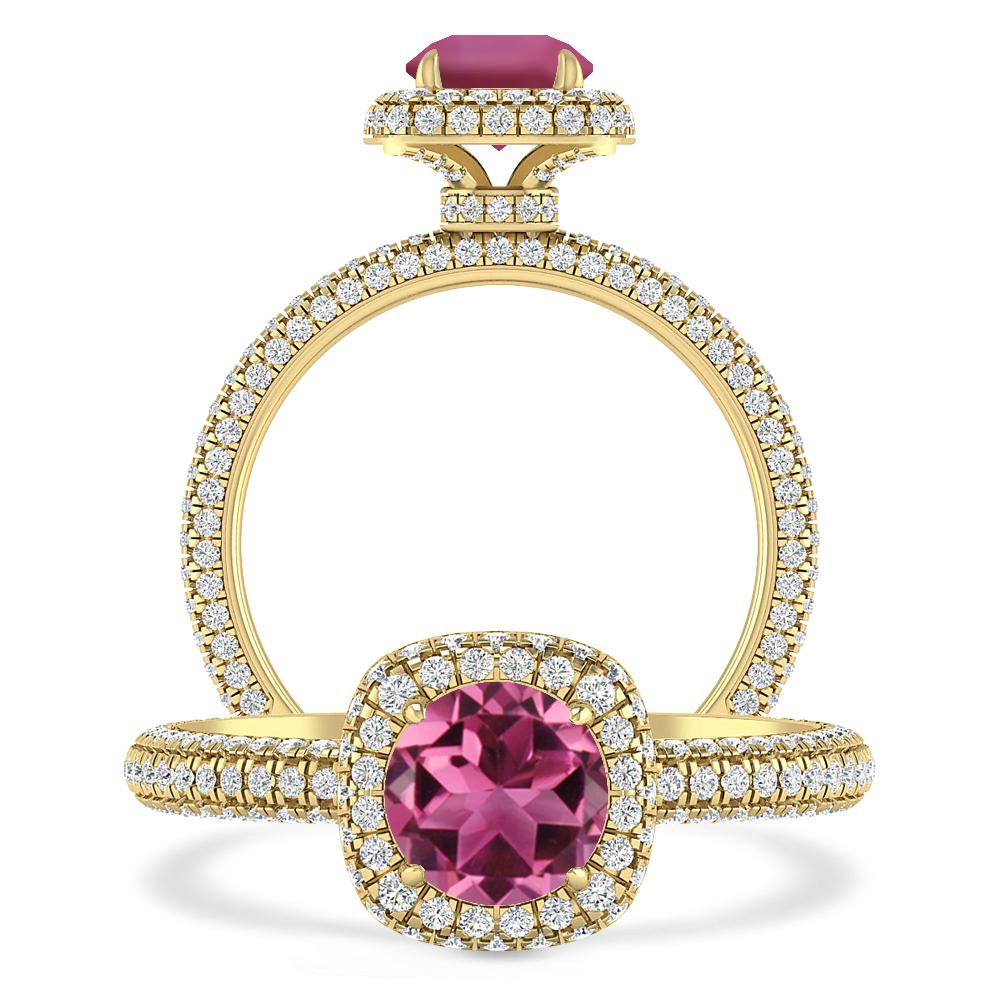 Yellow Gold - Pink Tourmaline