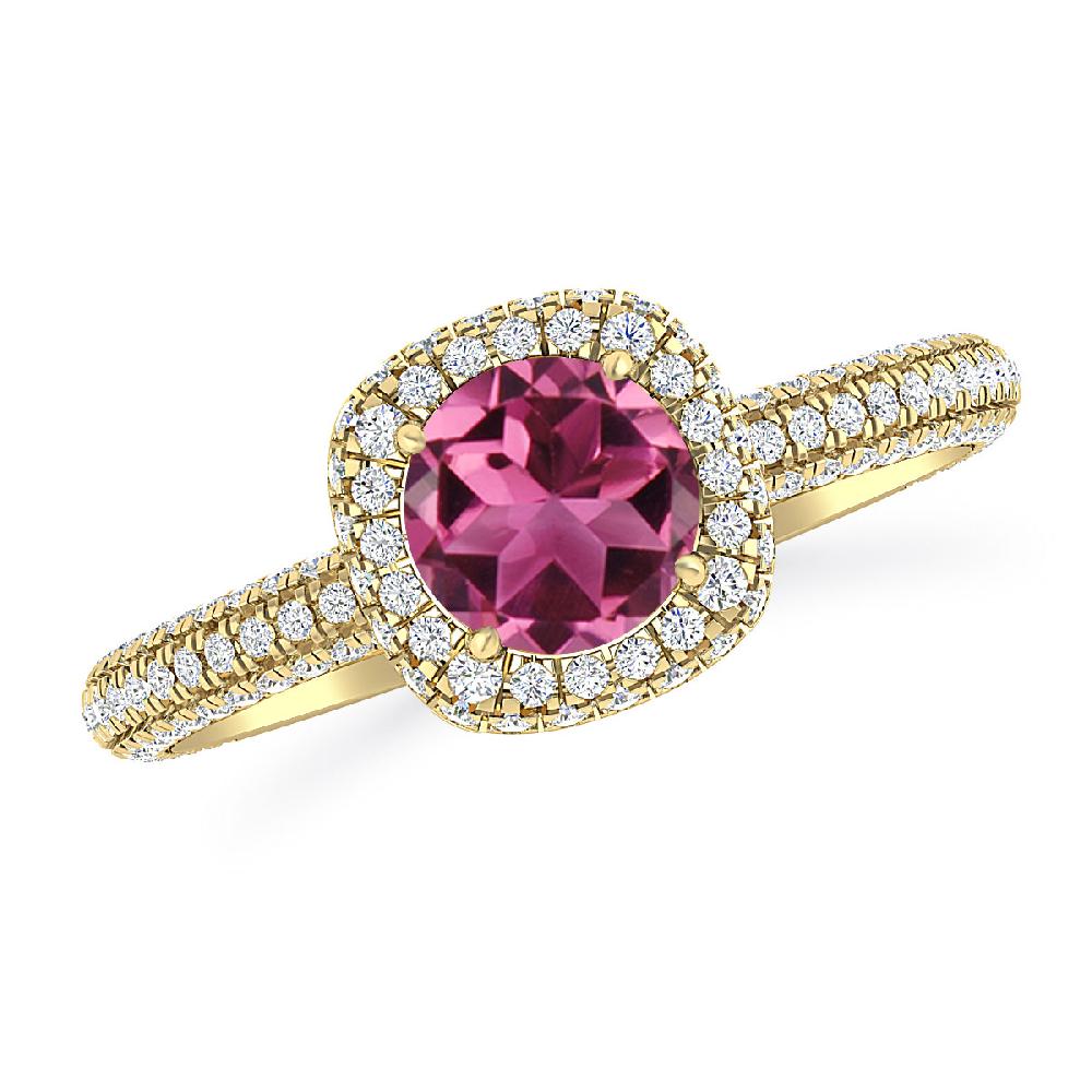 Yellow Gold - Pink Tourmaline