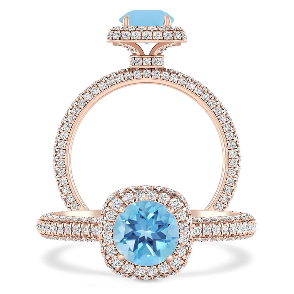 Rose Gold - Blue Topaz