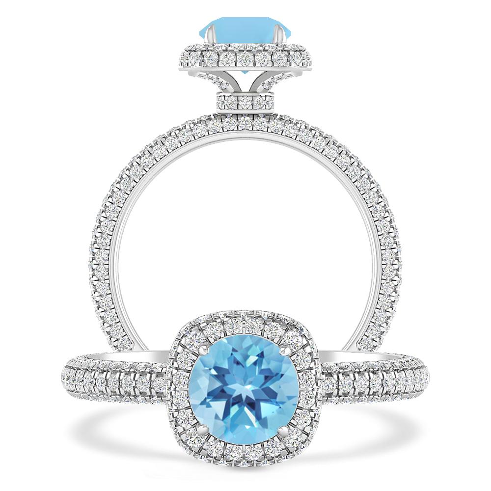 White Gold - Blue Topaz