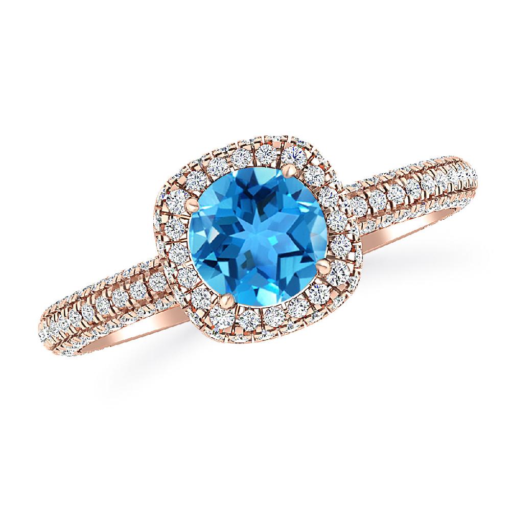 Rose Gold - Blue Topaz