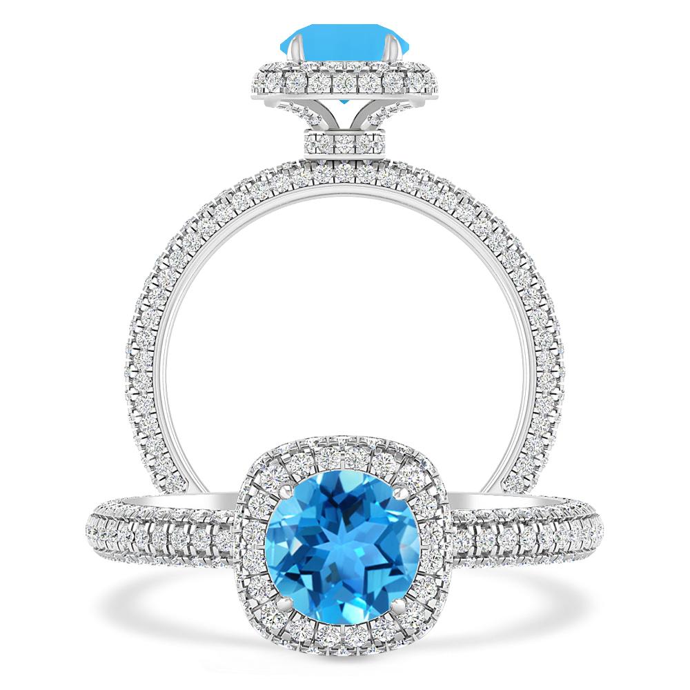 White Gold - Blue Topaz