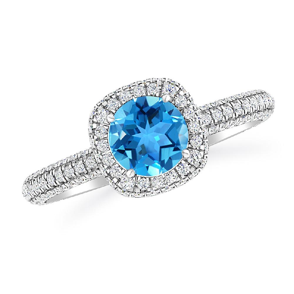 White Gold - Blue Topaz