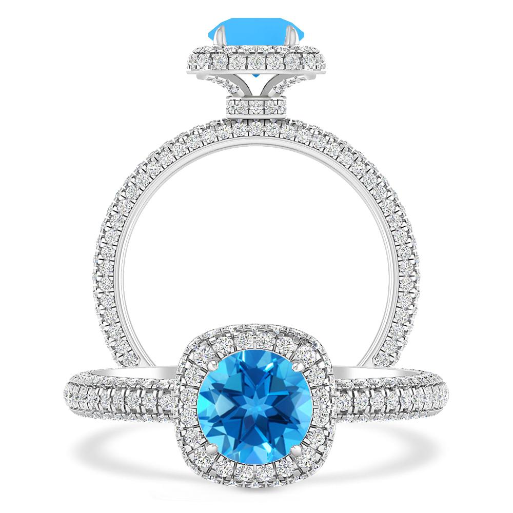 White Gold - Blue Topaz