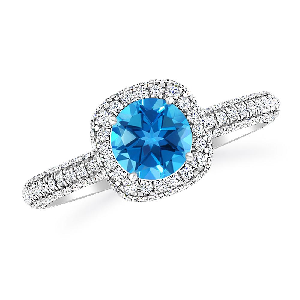 White Gold - Blue Topaz