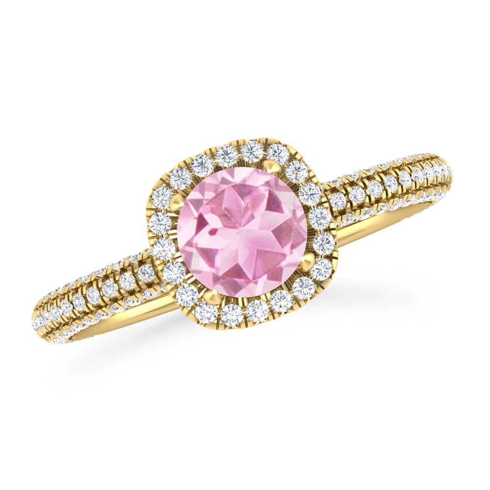 Yellow Gold - Pink Tourmaline