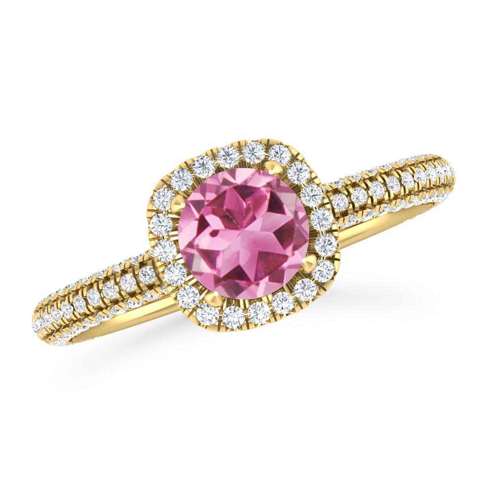 Yellow Gold - Pink Tourmaline