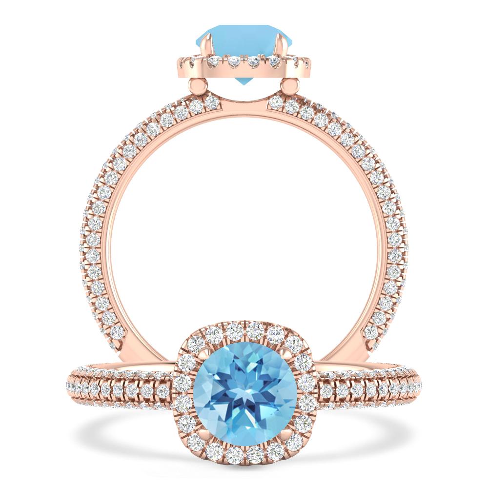 Rose Gold - Blue Topaz