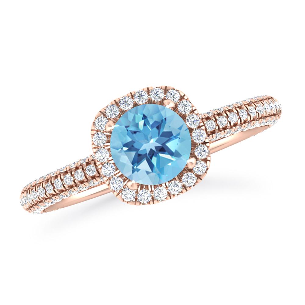 Rose Gold - Blue Topaz