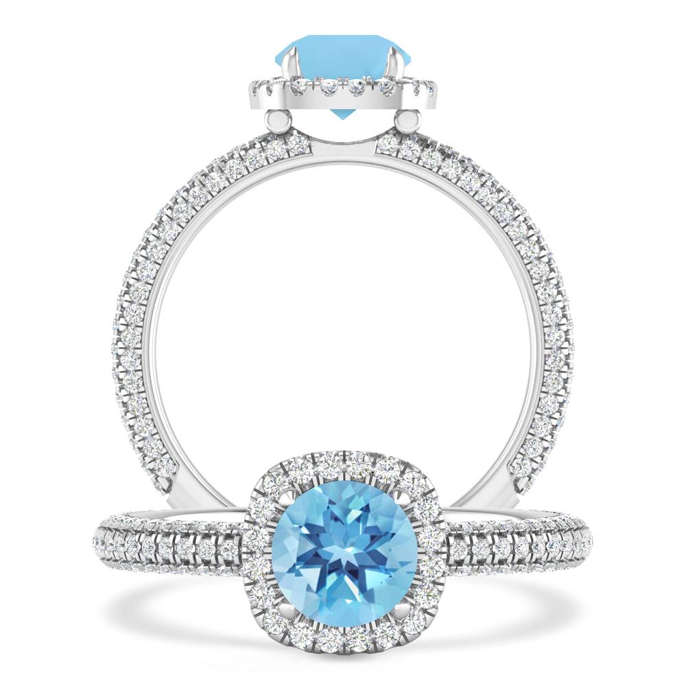 White Gold - Blue Topaz