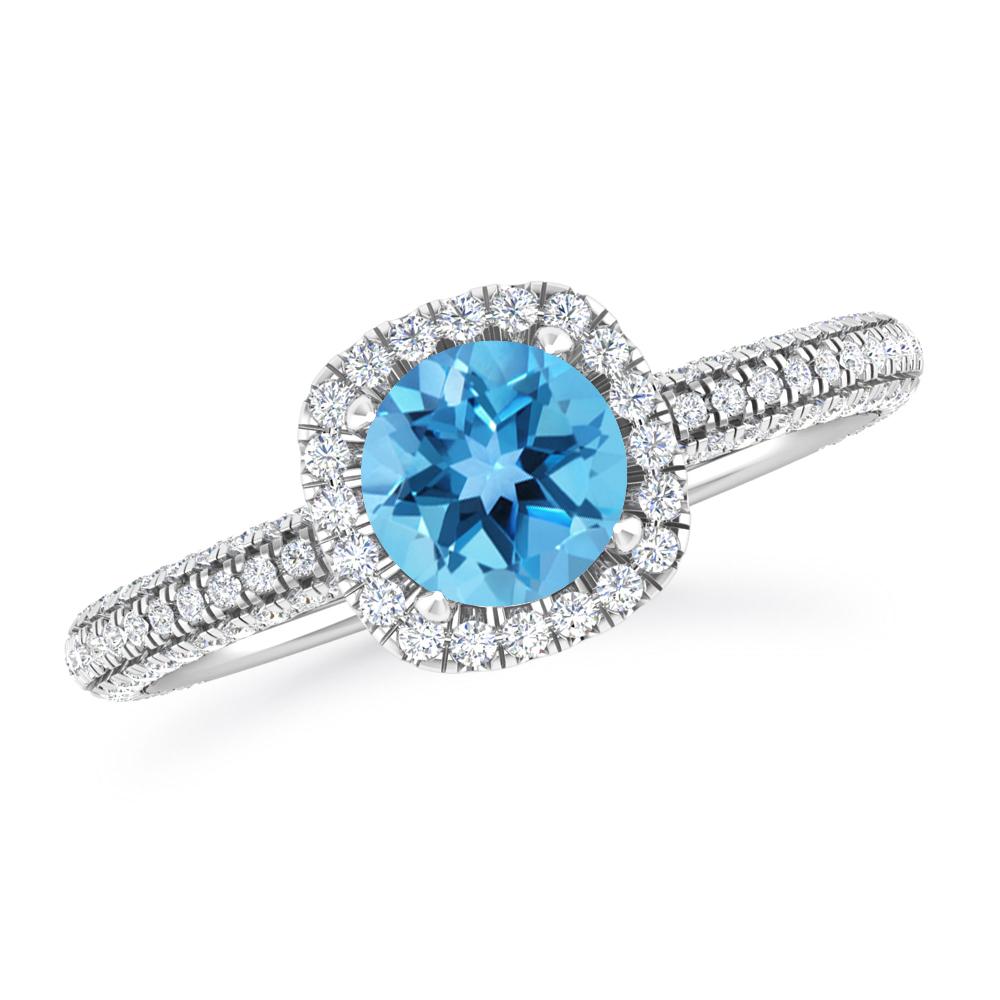 White Gold - Blue Topaz