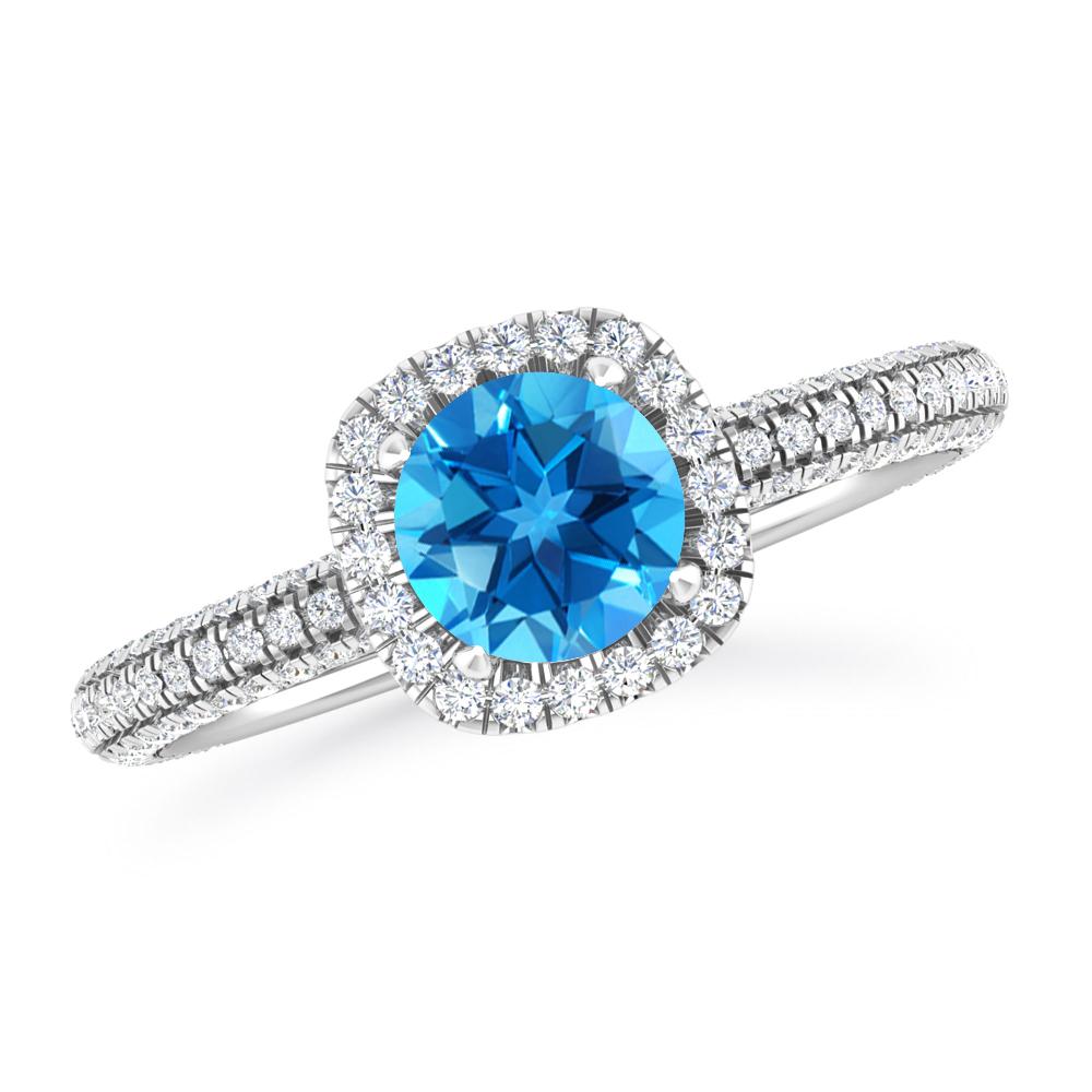 White Gold - Blue Topaz