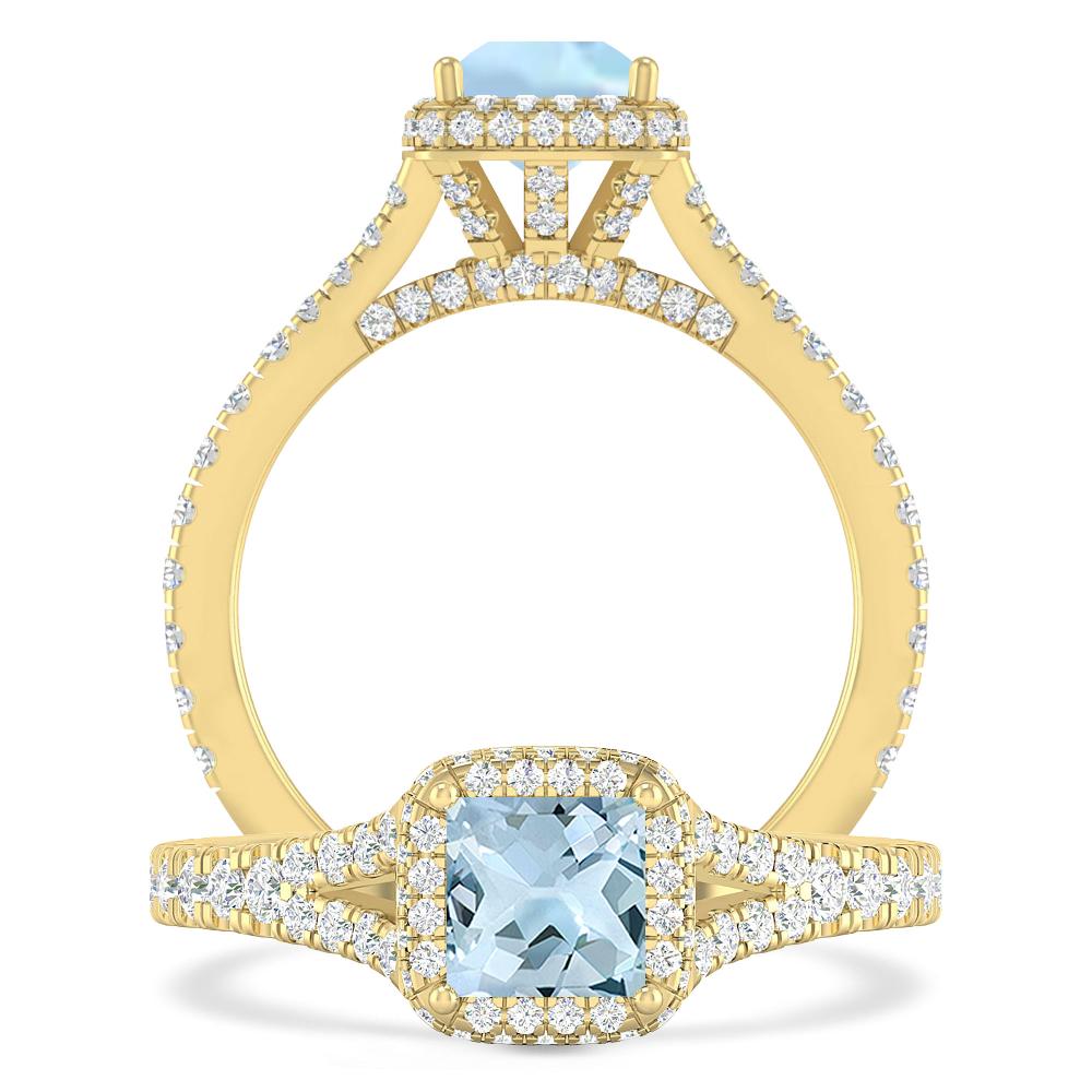 Yellow Gold - Aquamarine