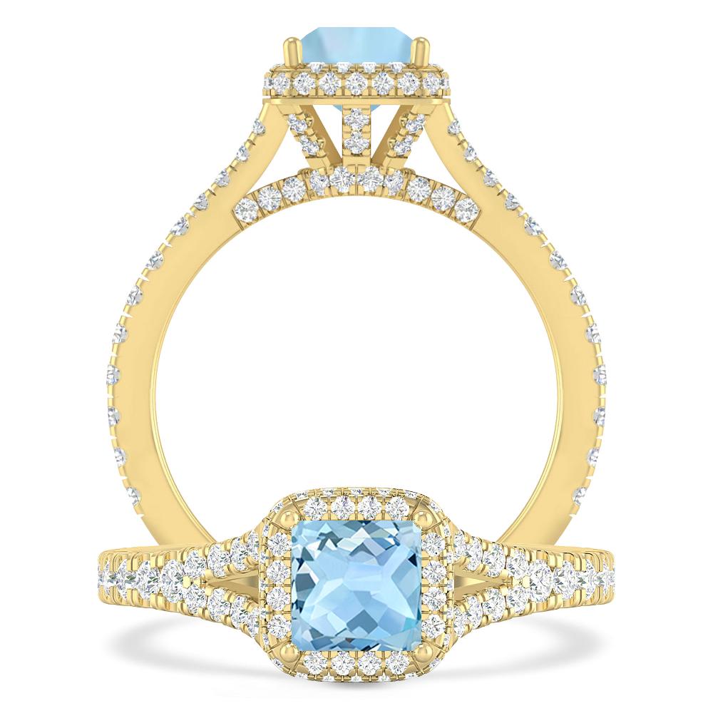 Yellow Gold - Aquamarine