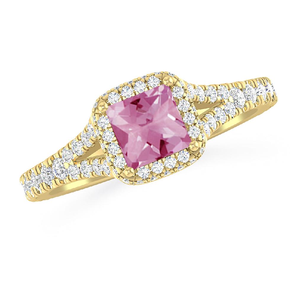 Yellow Gold - Pink Tourmaline