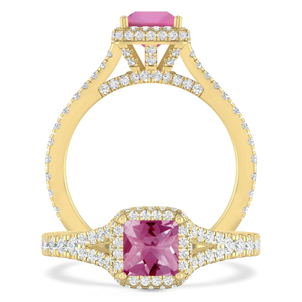 Yellow Gold - Pink Tourmaline