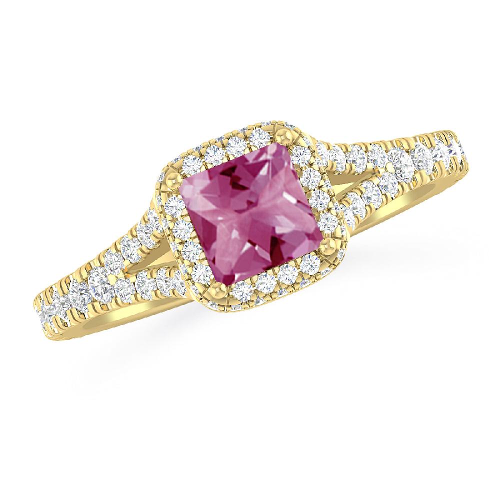 Yellow Gold - Pink Tourmaline