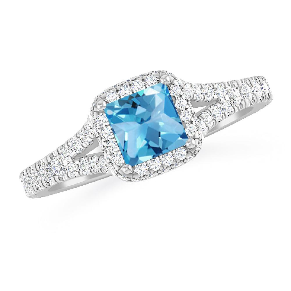 White Gold - Blue Topaz