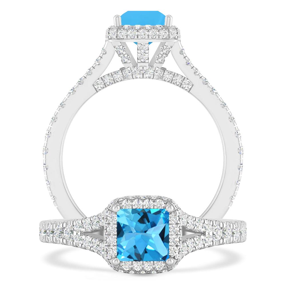 White Gold - Blue Topaz
