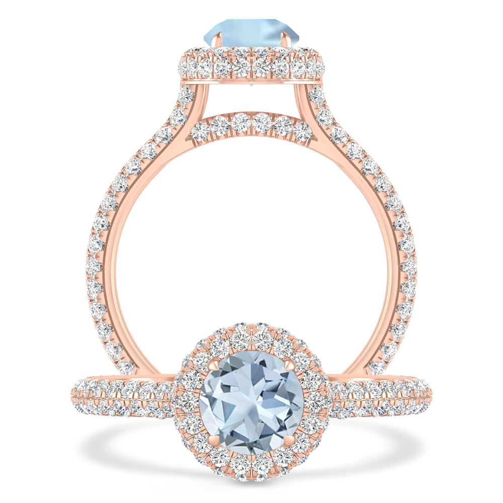 Rose Gold - Aquamarine