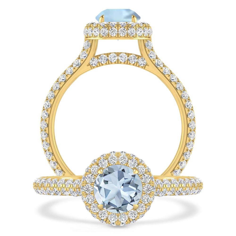 Yellow Gold - Aquamarine