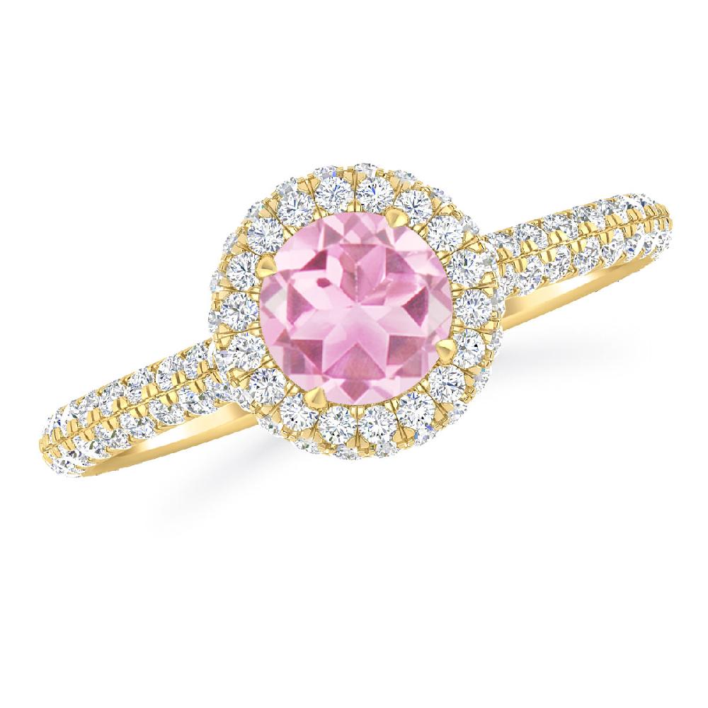 Yellow Gold - Pink Tourmaline