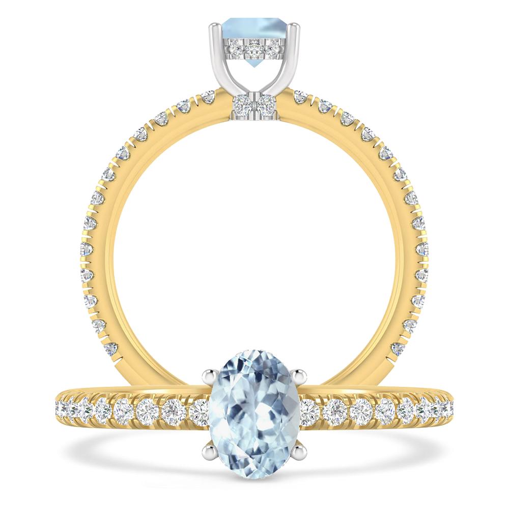 Yellow Gold - Aquamarine