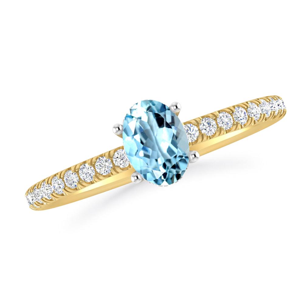 Yellow Gold - Aquamarine